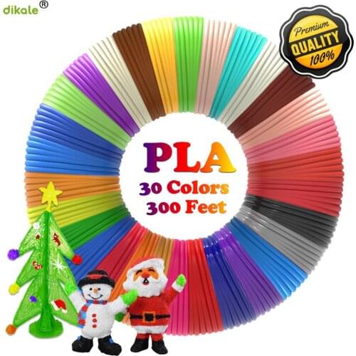 Dikale 3D Printing Material 3m x 30 colors 3D Pen Filament PLA 1.75mm Plastic Refill for 3D Impresora Drawing Printer Pen Pencil