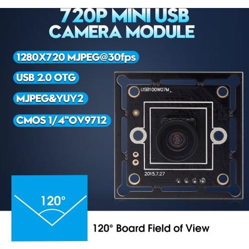 Mini 32*32mm Surveillance Camera board 1.0 megapixel 1280X720 M7 120 degree lens CMOS OV9712 free driver USB Camera module