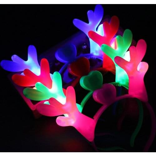 Fashion Led Clothes 10pcs Luminous Antlers Led Lighting Christmas Deer Horn Hairpin Headband Toys For Party Decoration Supplies