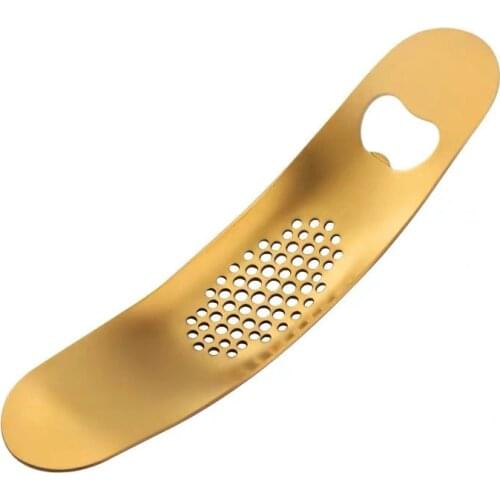 Stainless Steel Garlic Press Crusher Cooking Tools Kitchen Gadgets Creative Beer Bottle Opener Fruits and Vegetables Tools