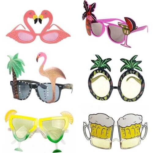 Hawaii Novelty Pink Flamingo Sunglasses Tropical Goggles Pineapple Hen Party Supplies Glasses Carnival Beach Party Decoration