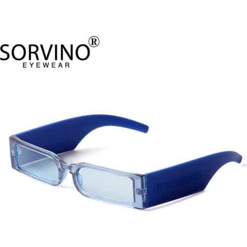 New Women Small Rectangle Fashion Sunglasses 2021Retro Clear Lenses Sun Glasses Luxury Brand Men Wide Legs Shade Glasses UV400