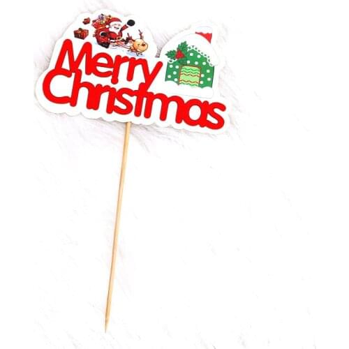 New 2021 Merry Christmas Cupcake Topper Christmas Santa Claus Cake Topper For Christmas Party Cake Xmas Home Decorations