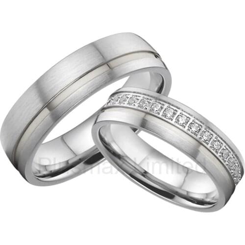 OEM/ODM Global titanium jewelry Suppliers stainless steel cz wedding band rings