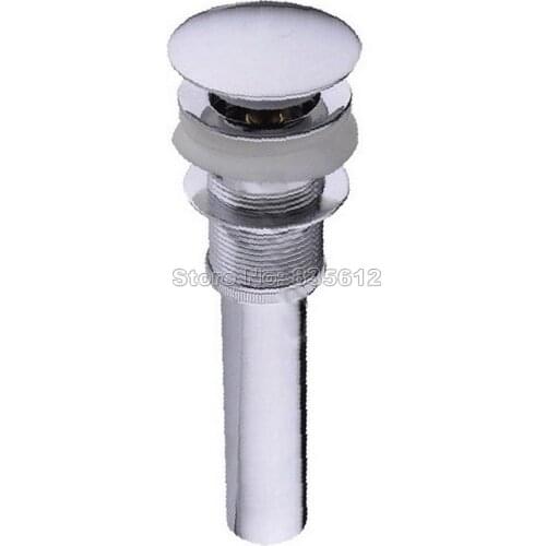Polished Chrome Brass Large Round Cap Pop UP Sink Drain Without Overflow Wsd009