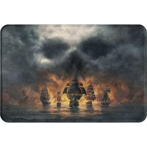 Pirate Video Game Non-slip Doormat Skull And Bones Bath Kitchen Mat Outdoor Carpet Indoor Modern Decor