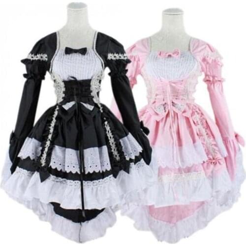 Drop Shipping Halloween Costumes Ruffle Fancy Lolita Princess Dress Maid Outfit Anime Cosplay Costume Party
