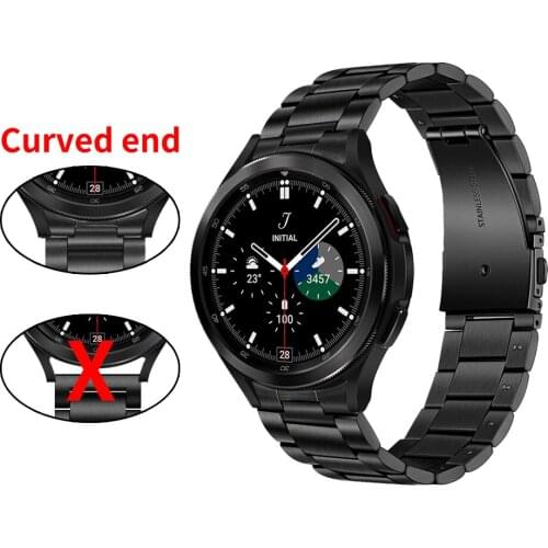 No Gap Curved end Stainless Steel Metal Strap For Samsung Galaxy Watch 4 Classic 46mm 42mm/44mm 40mm Replacement Bracelet band