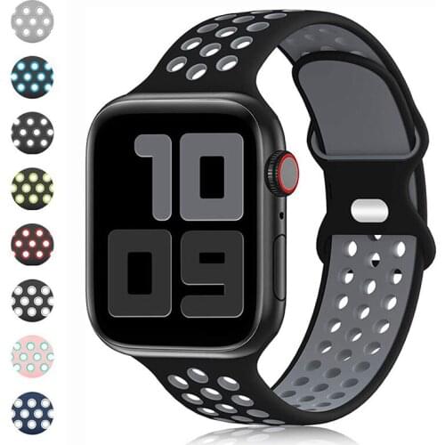 Straps Compatible with Apple Watch Band 44mm 42mm 40mm 38mm Women Men, Durable Breathable Sport Soft Silicone iwatch Bands
