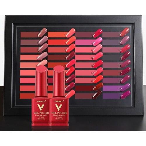 Luxury Brand Lipstick Color Gel Nail Polish Set Soak Off UV Nail Gel Polish Long Lasting LED Gel Nail Varnish Lacquer Gelpolish