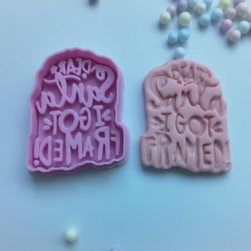 Merry Christmas Dear Santa I Got Framed Cookie stamp PLA Mold Custom Stamps Relief 3D Stereoscopic Pattern Baking Decoration