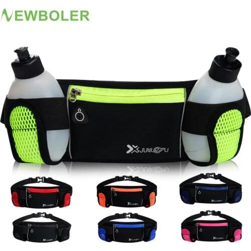 Running Bags Waist 2 Water Bottle Outdoor Camping Hiking Fitness Man Women Gym Lightweight Belt Bag Female Sports Fanny Packs