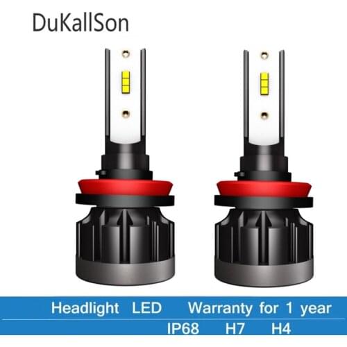 LED Mini CSP Car Headlight H7 H4 H11/H8 H1 9005/HB3 9006/HB4 80W 12000Lm/Pair Turbo Bulbs Car Headlamp 12V Lights