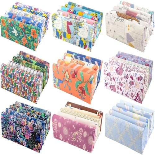 Teramila 5 PCS/Pack Cotton Fabirc Flower Printed Cloth For Dress Sewing Patchwork Fabrics DIY Handicraft Quilting Needlework
