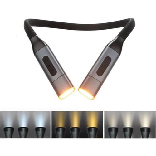 High Quality Reading Lamp Neck Book Night Light USB Rechargeable HandsFree Durable LED For Knitting Camping Repairing Lighting