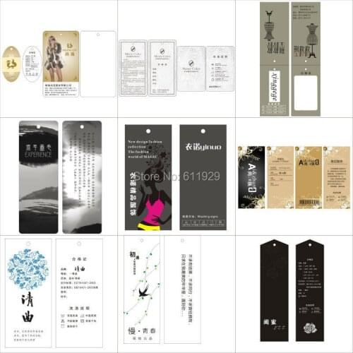 Top quality clothing paper hang tags/customize garment printed tags/clothing labels/trademarks/brand/logo 1000 pcs a lot