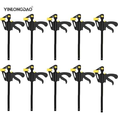 YINLONGDAO 4 Inch Quick Ratchet F Clamp Wood Working Work Bar Clamp Clip Kit Woodworking Reverse clamping F Clip DIY Hand Tools