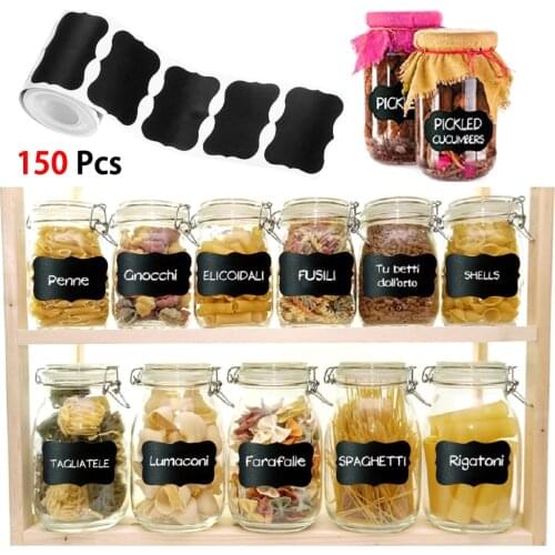 150pcs Waterproof Slate Sticker Kitchen Household Decorations As Name Tag For Wedding Birthday Spice Label Stickers Jar Bottle