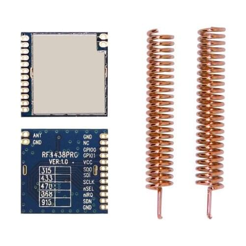 2pcs/lot RF4438PRO 433MHz 100mW embedded Si4438 chip SPI port wireless transmitter and receiver FSK RF modules