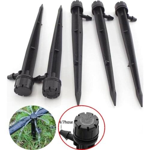 4/7 mm Hose Water Dripper Inserting ground Garden watering Aspersor drip irrigation Adjustable Sprinkler 360 degree Drippers