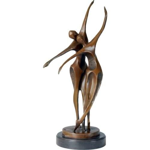 Couple Dance Sculpture Statue Bronze Abstract Modern Figurine Art Perfect Office Desktop Gallery Ornament Anniversary Gifts