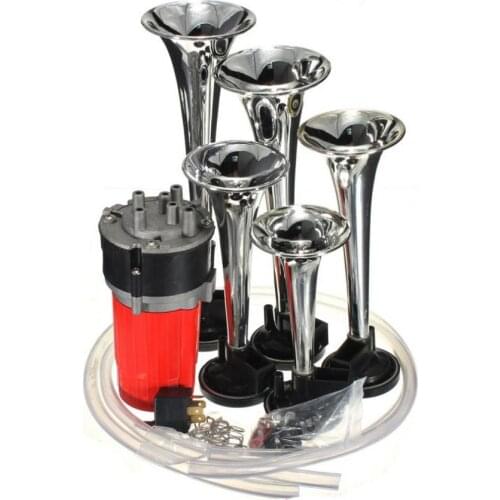 5pcs 125dB 12V Silver Trumpet Musical Dixie Duke Hazzard Car Truck Boats Air Horn New
