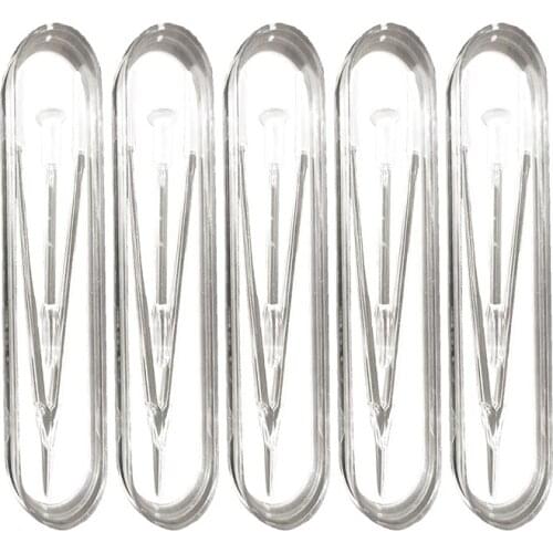5 Pcs Clear Portable Travel Eyes Contact Lens Remover Tool Kit Tweezer Stick Inserter Set with Soft Tip