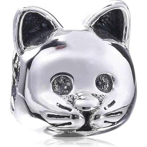 Ajax Trinkets 925 Sterling Silver Lovely Cat Beads Decoration Charms Animal For Womens Bangles Fashion Jewelry Wholesale