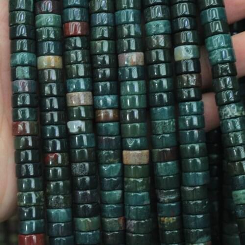 Rondelle bloodstone/heliotrope beads natural stone beads DIY spacer beads for jewelry making strand 15" wholesale