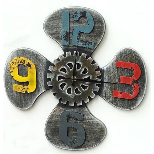 Retro Industrial Fan Style Clock Bar Walls Clock Creative Gear Decorations Creative Home Ornaments Decorative Home Wall Design