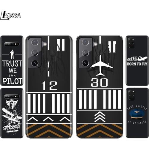 Fly Pilot Plane Silicone Cover For Samsung Galaxy S21 S20 FE Ultra S10 S10E Lite S9 S8 S7 Plus Phone Case