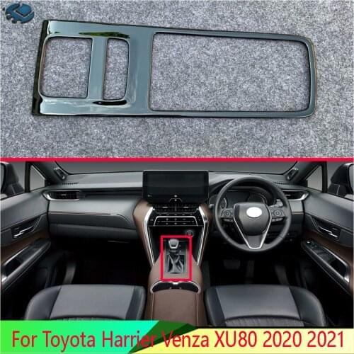 For Toyota Harrier Venza XU80 2020 2021 ABS Chrome Gear Shift Panel Center Console Cover Trim Frame Car Styling Sticker
