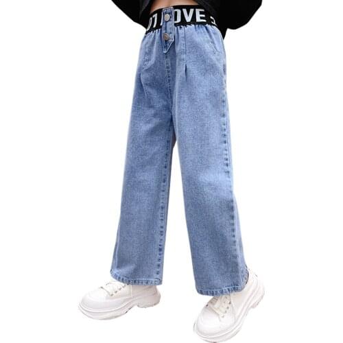 Jeans For Girls Letter Kids Jeans Girls Patchwork Jeans For Kids Spring Autumn Childrens Clothes