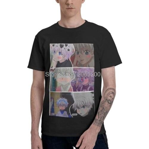 Tvoe Hunter X Hunter T-shirt Mens Streetwear T Shirt Short Sleeve Cotton Anime Killua Zoldyck Aesthetic Tshirt Cool Tees Tops