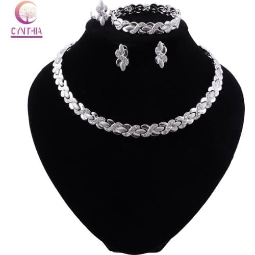 CYNTHIA Fashion African Women Costume Jewelry Set Nigerian Wedding Designer Necklace Set Dubai Gold Color Bridal Jewelry Set