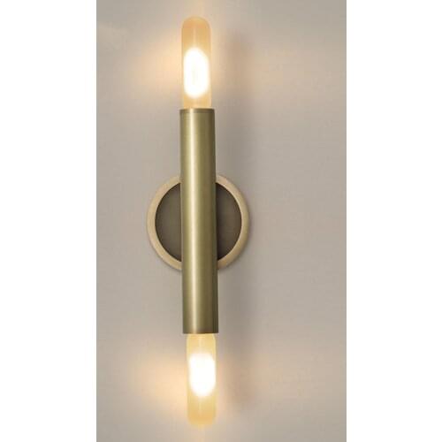 All-Copper Metal Lustre Wall Lamp Modern Golden Bedside Wall Light Living Room Aisle Decor Home Lighting Wall Sconces E14 Bulb