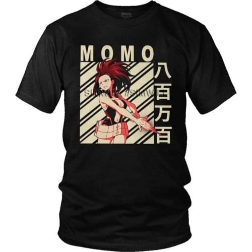 My Hero Academia Momo Yaoyorozu Tshirts Men Novelty Tee Tops Cotton T Shirts Short Sleeve Japan Anime Manga T-shirt Gift Clothes