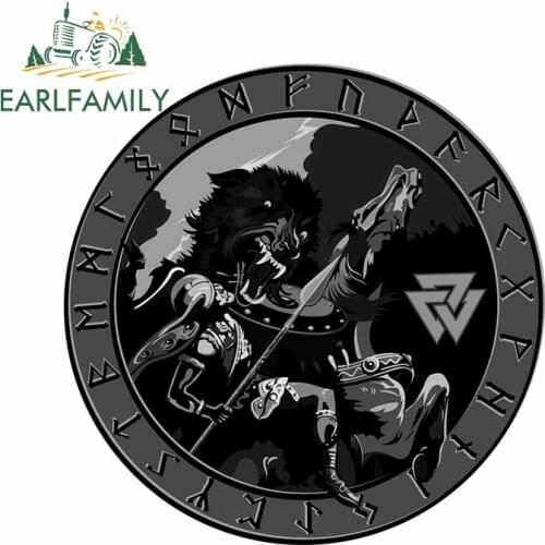 EARLFAMILY 13cm x 12.9cm for Ragnarok Battle of The God Odin Myth Waterproof Cartoon Car Stickers Anime Decal for Trunk Windows