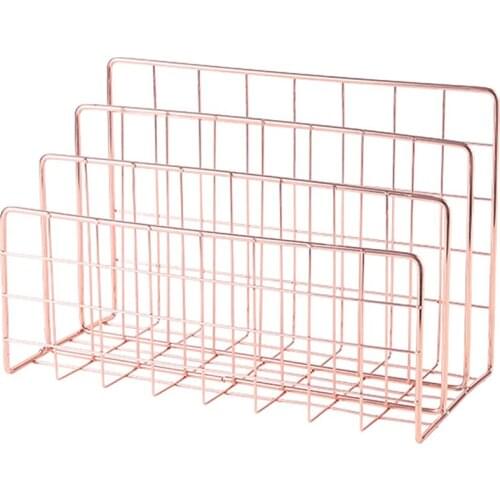 Desktop Mail Organizer,3 Slot Modern Magazine Rack Book Record Holder,Metal Storage Multifunction Organizer Sorter