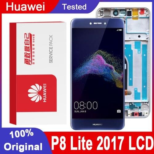 Original 5.2'' Display with Frame for Huawei P8 Lite 2017 LCD Touch Screen Digitizer Assembly P9 Lite 2017 PRA-LA1 PRA-LX1 LCD
