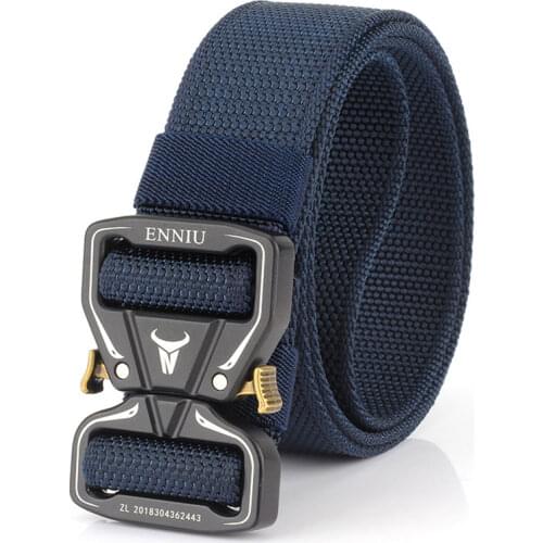Thick Nylon Mens Belt Tactical Designer Belt Metal Buckle Wear-resistant Tough Military Waistband Quick Dry Army Accessories