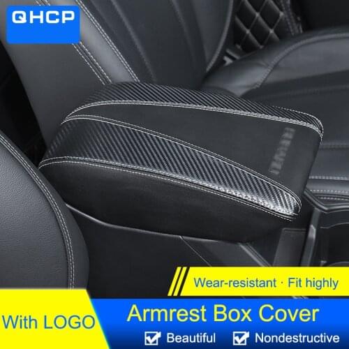 QHCP Car Console Armrest Box Sleeve Cover Center Storage Box Cover Microfiber Leather For Subaru Forester 2019 Auto Accessories