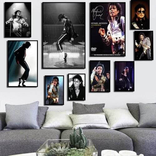 Poster Michael Jackson RIP Musician King Star Art Canvas Black and White Painting Wall Nordic Home Decoration