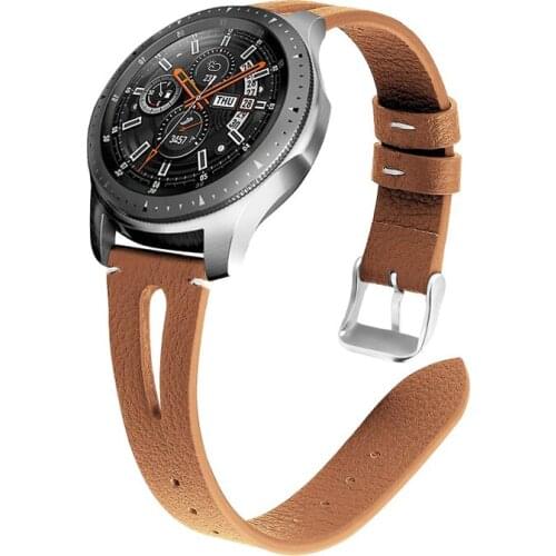 22mm strap for Samsung galaxy S3 frontier watch 46mm huawei watch gt huami amazfit 1/2 band smart watch Genuine Leather belt