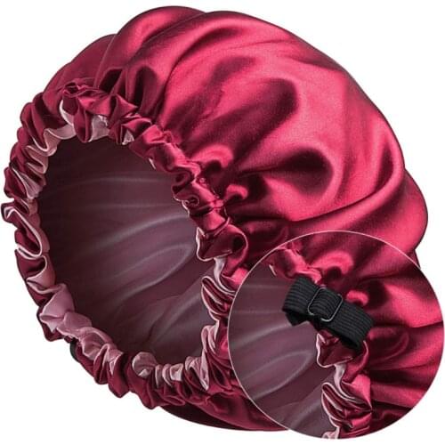 Satin Bonnet Sleep Cap Extra Large Double Layer Reversible Adjustable Night Sleeping Turban Hat Hair Wrap Head Cover