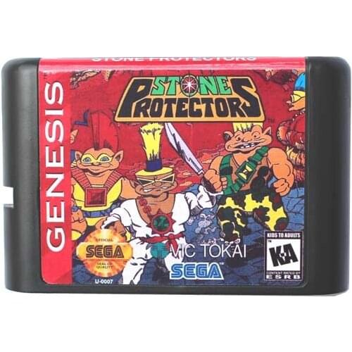 Sega MD game card - Stone Protectors NTSC-USA for 16 bit Sega MD game Cartridge Megadrive Genesis system