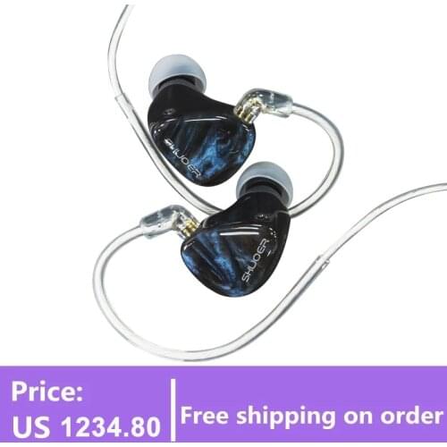 Shuoer EJ09 | flagship 10mm dynamic electrostatic BA driver hybrid IEM headphones with monocrystalline silver / copper cable