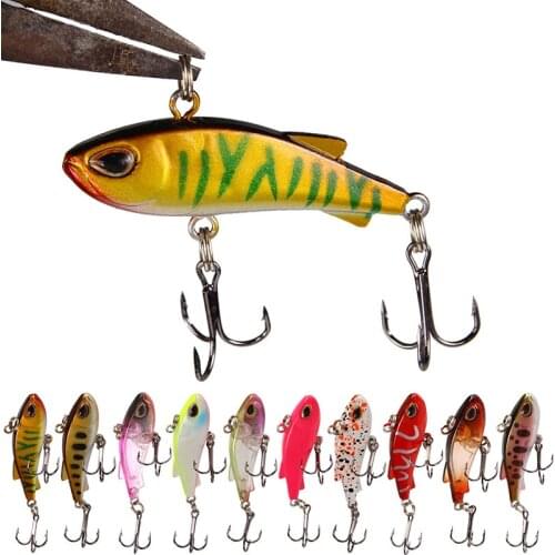 Sinking Mini VIB Fishing Lure 4cm 4g Vibration Artificial Baits Winter Ice Fishing Wobblers Bass Crankbait Fishing Tackle