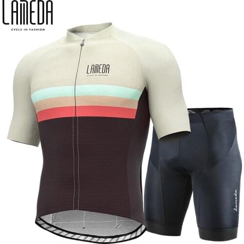 2021 new LAMEDA cycling jersey summer mens short-sleeved suit road mountain bike bicycle cycling top