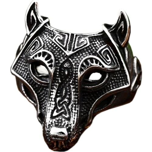 Viking norse amulet wildlife animal Celtic Fox Ring for women men Rugged Rocker Punk jewelry R00054